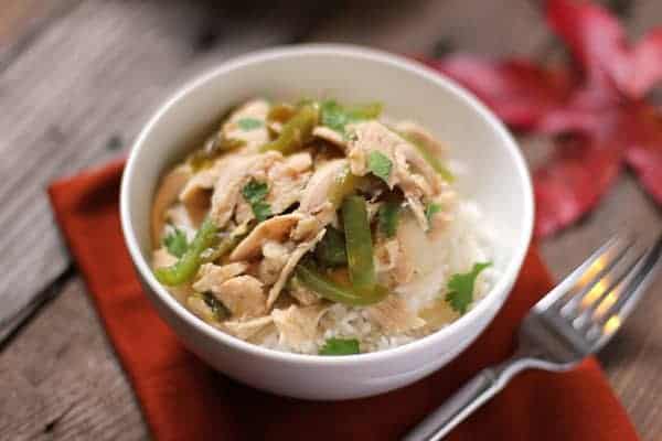 green chili turkey in a bowl