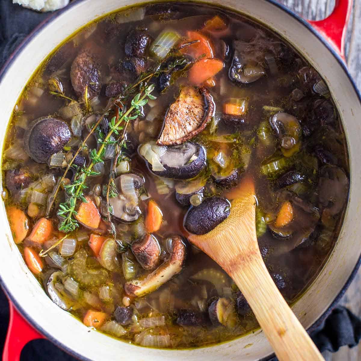 Easy Lentil Soup Recipe with Smoked Mushrooms Recipe - Vindulge