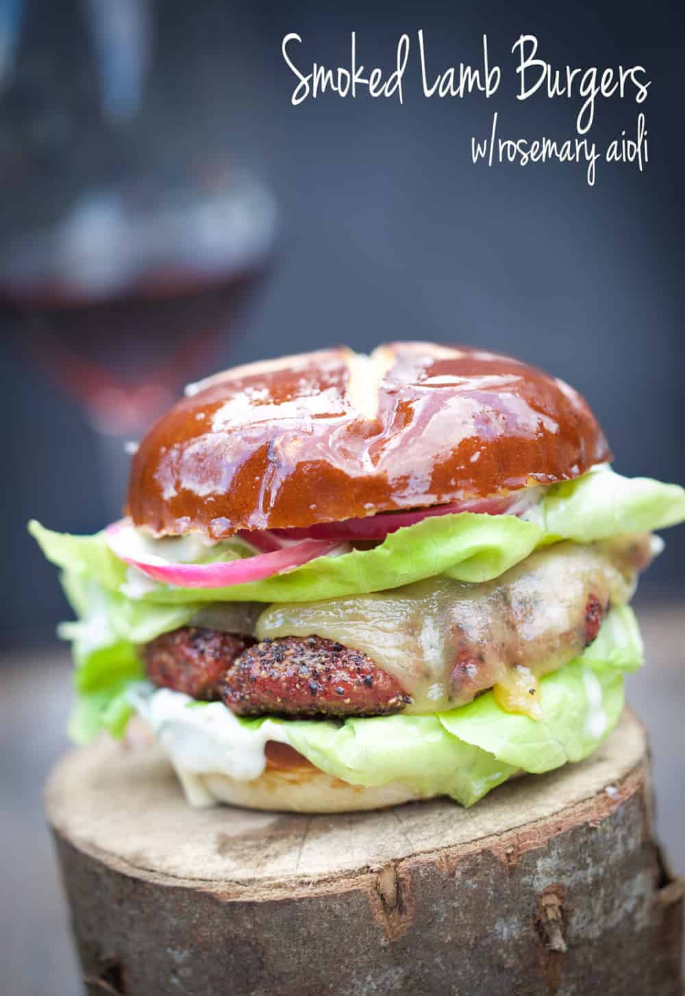 Smoked Lamb Burgers with Rosemary Aioli