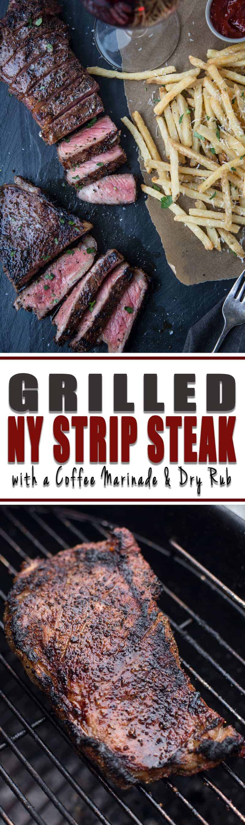 Grilled New York Strip Steak with Coffee Marinade and Rub - Vindulge