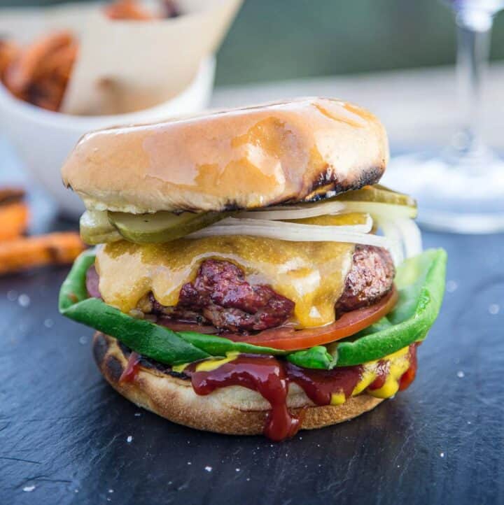 Classic Grilled Cheeseburger -- Reverse Seared and Grilled