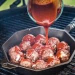 Smoked Meatballs with BBQ Sauce