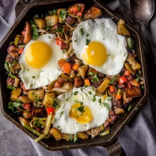 Smoked Ham Breakfast Hash - Perfect for leftover holiday ham - Vindulge