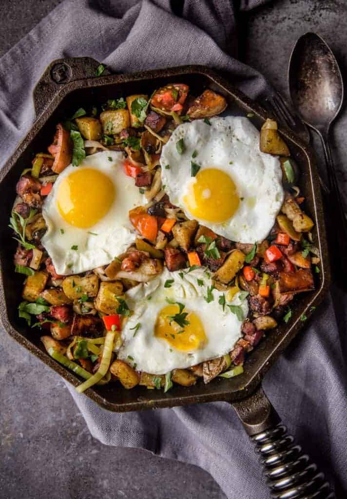 Smoked Ham Breakfast Hash - Perfect for leftover holiday ham - Vindulge