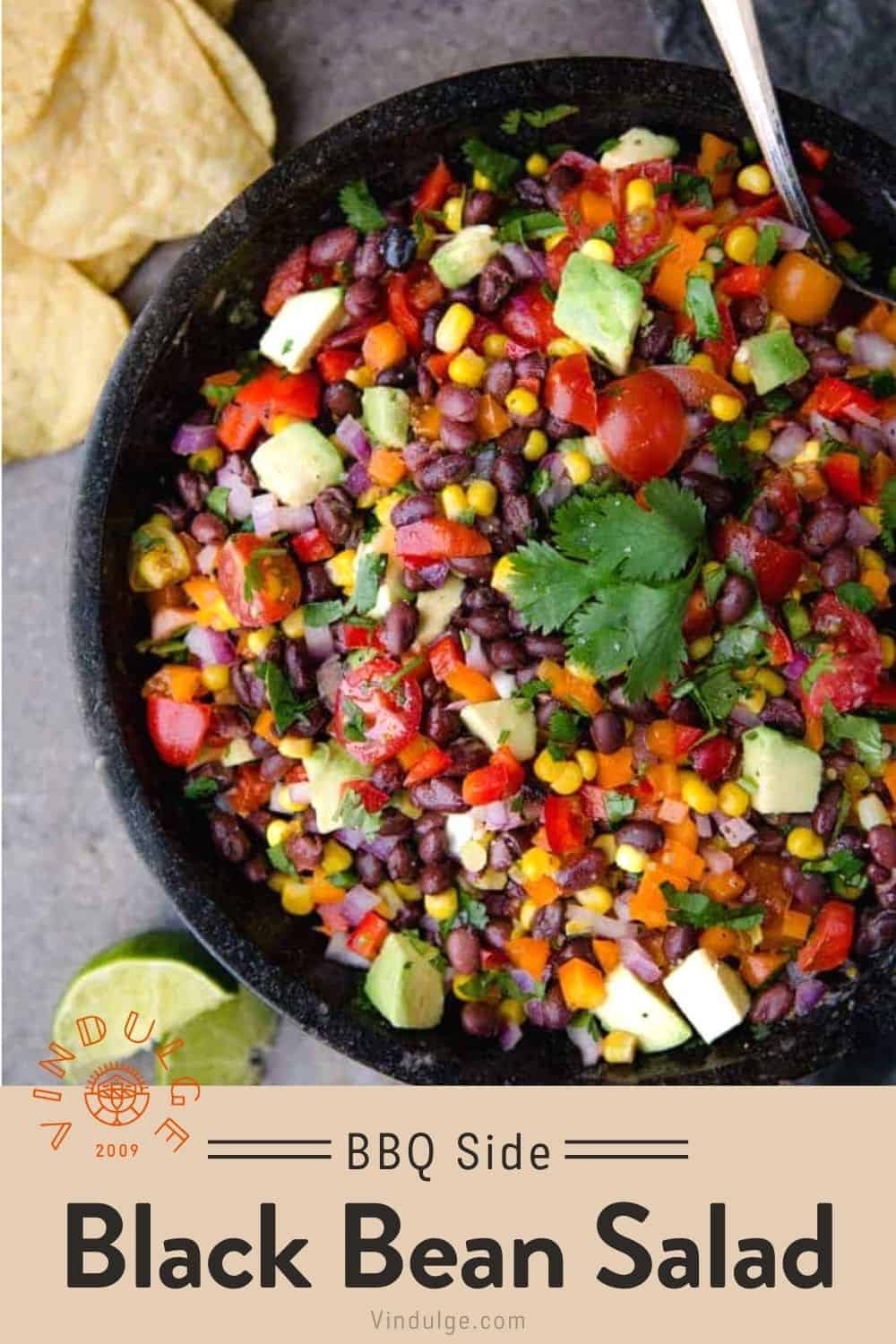 Black Bean Salad - Perfect BBQ Side Dish - Vindulge