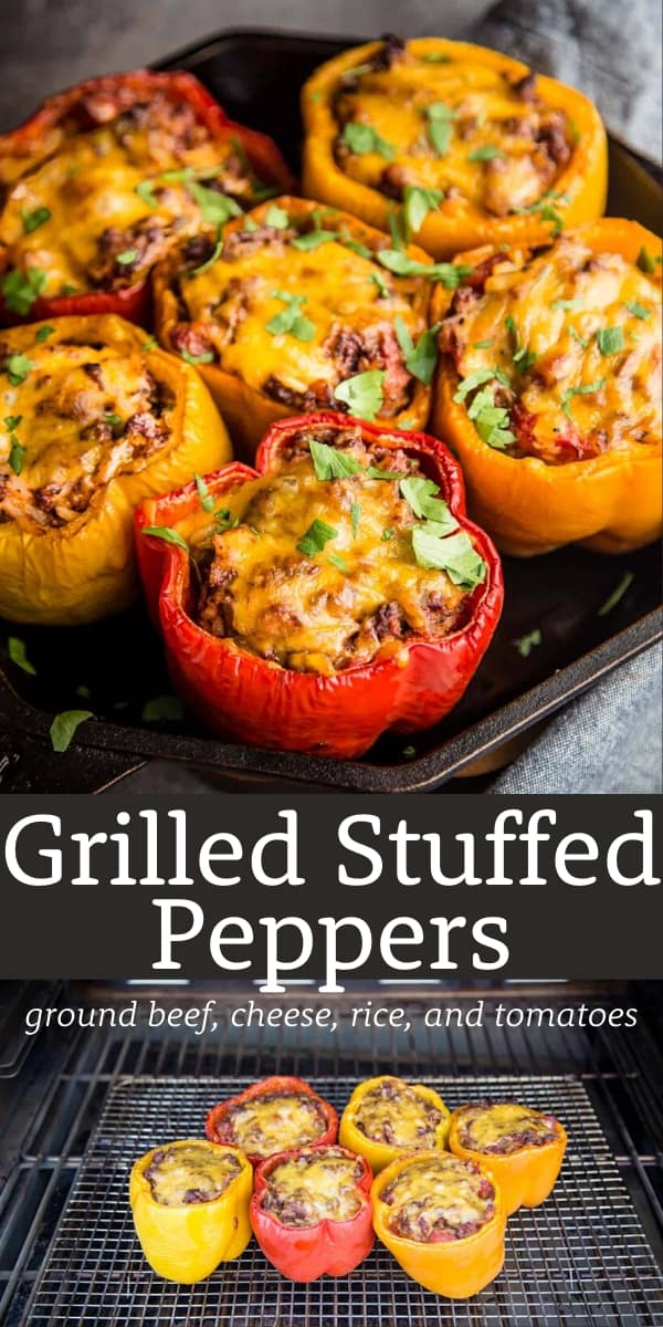Stuffed Peppers with Ground Beef (on the Grill) - Vindulge
