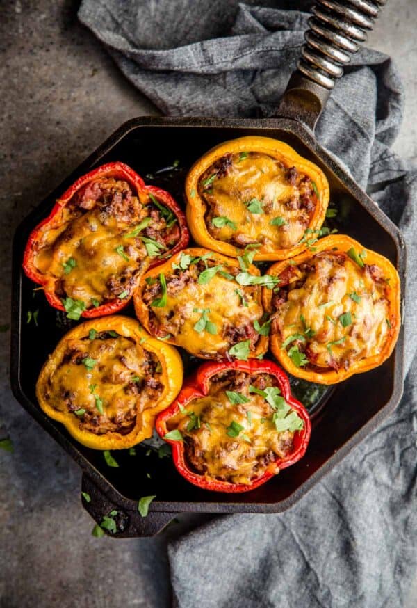 Stuffed Peppers with Ground Beef (on the Grill) - Vindulge