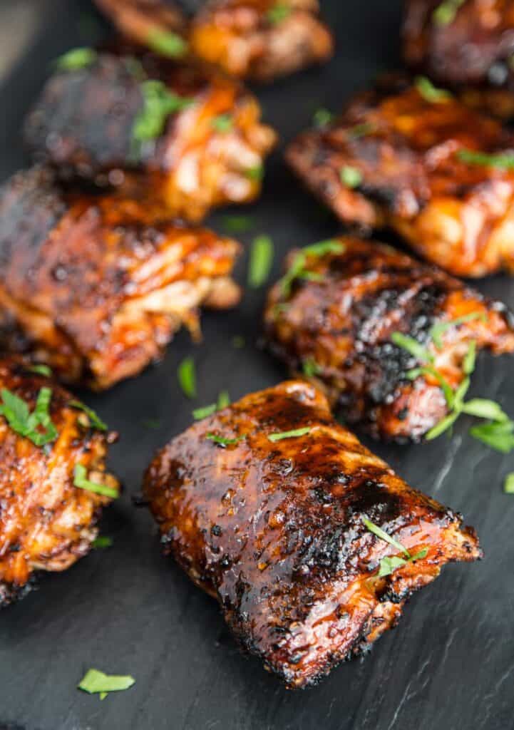 Grilled Chicken Thighs With BBQ Sauce Glaze - Vindulge