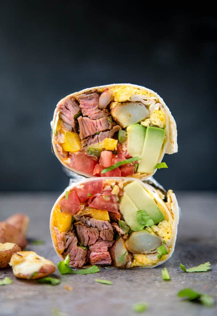 Steak And Egg Breakfast Burrito On The Grill - Vindulge