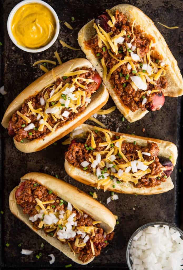 Chili Dog - With Sweet Onions and Mustard - Vindulge