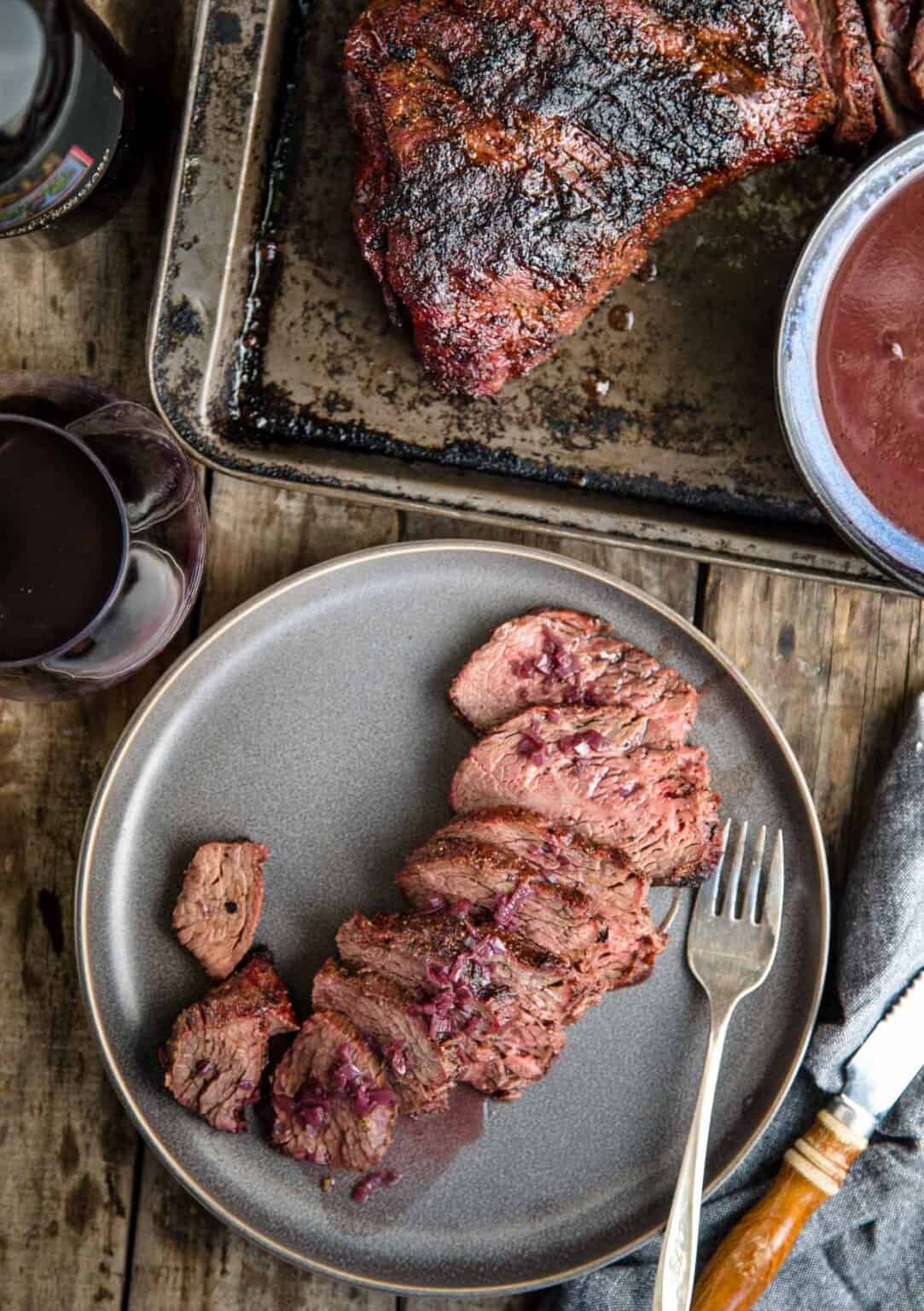 Grilled Tri-Tip with Zinfandel Red Wine Reduction Sauce - Vindulge