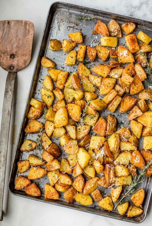 Duck Fat Potatoes with Parmesan and Thyme Vindulge