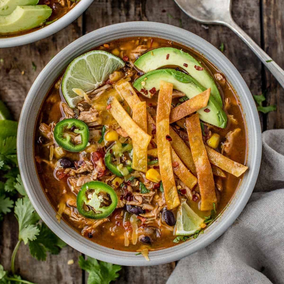 Smoked Chicken Tortilla Soup with Chipotle - Vindulge