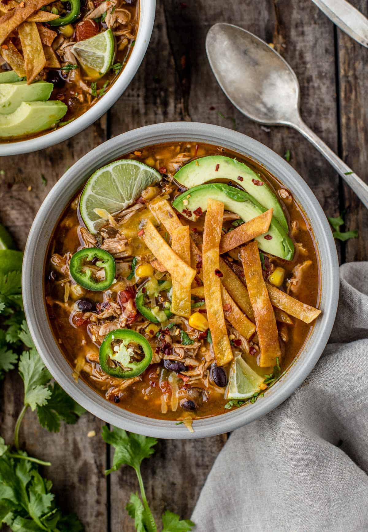 Smoked Chicken Tortilla Soup with Chipotle - Vindulge