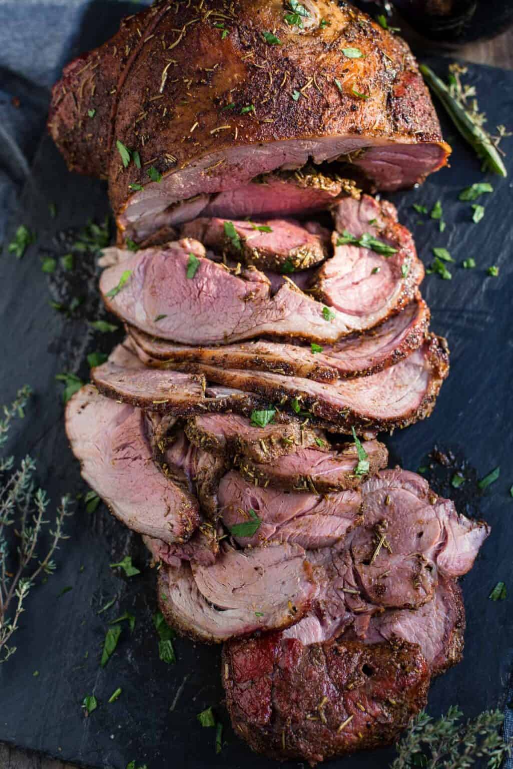 Smoked Boneless Leg Of Lamb With Herb Rub - Vindulge