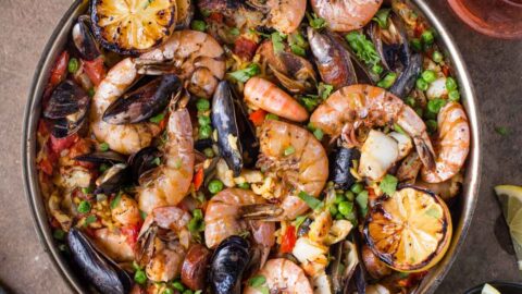 Chicken & Seafood Paella, Ceramic Charcoal BBQs