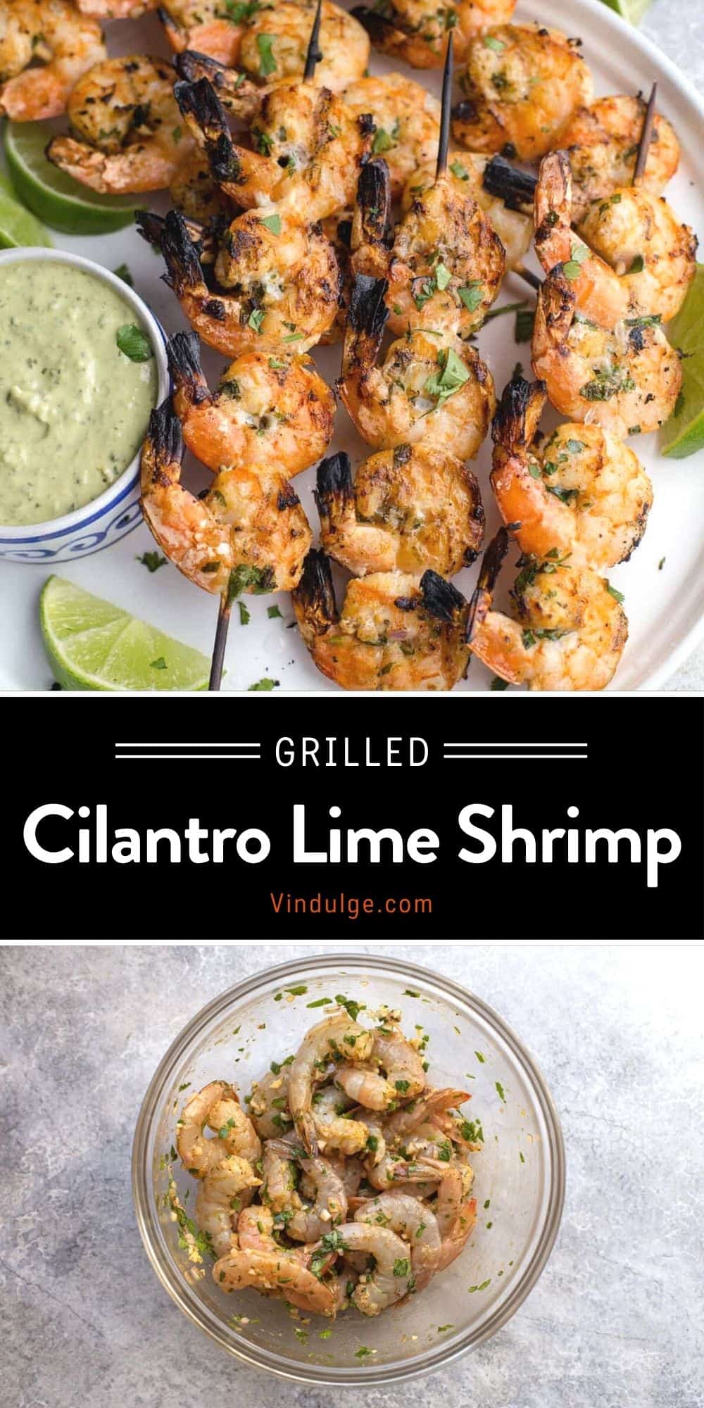 Grilled Cilantro Lime Shrimp with Avocado Crema - Vindulge