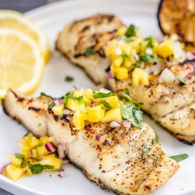 Grilled Halibut with Mango Salsa - Vindulge