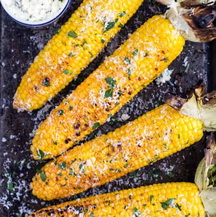 Grilled Corn on the Cob Recipe with Herb Compound Butter - Vindulge