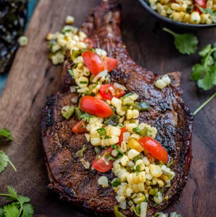 Grilled Steak With Roasted Poblano Peppers And Corn Salsa Vindulge 