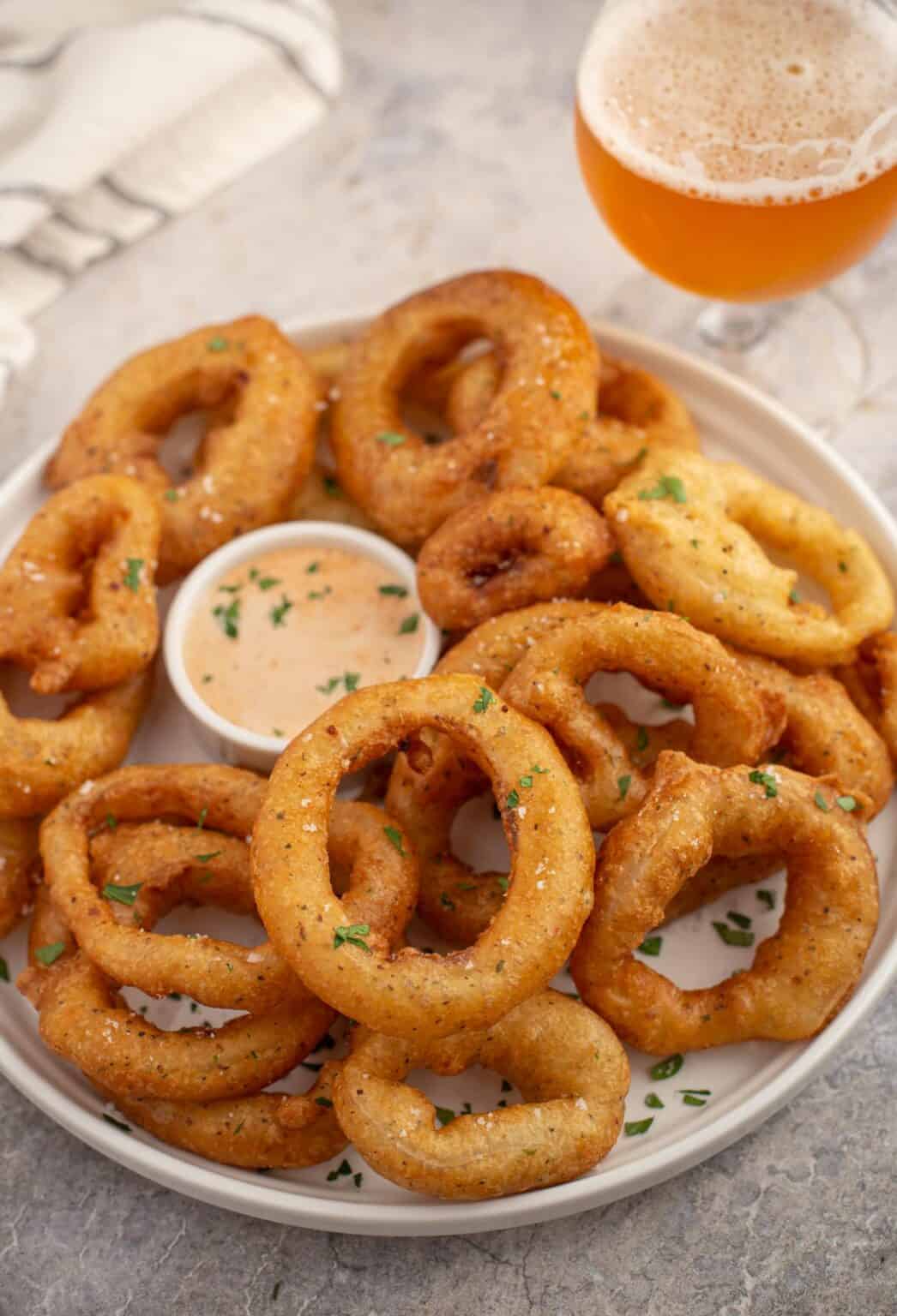 Smoked Beer Battered Onion Rings Recipe - Vindulge