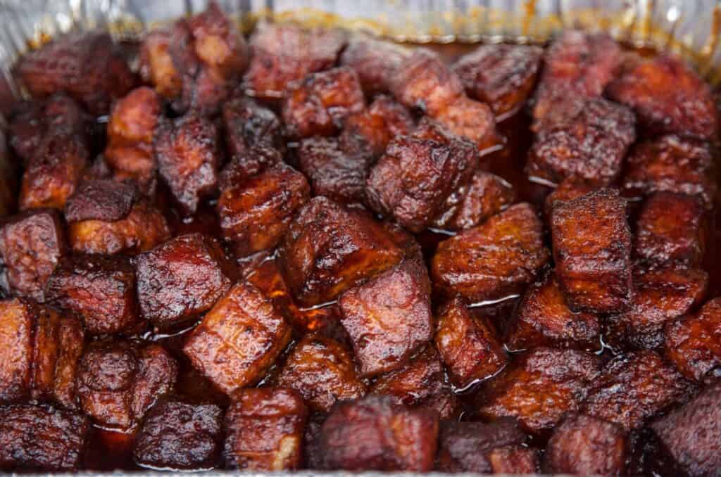 Smoked Pork Belly Burnt Ends Recipe Vindulge