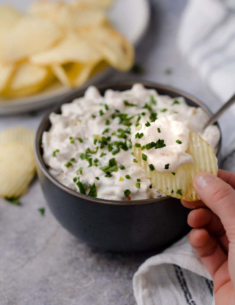 Smoked French Onion Dip with Chives and Sour Cream - Vindulge