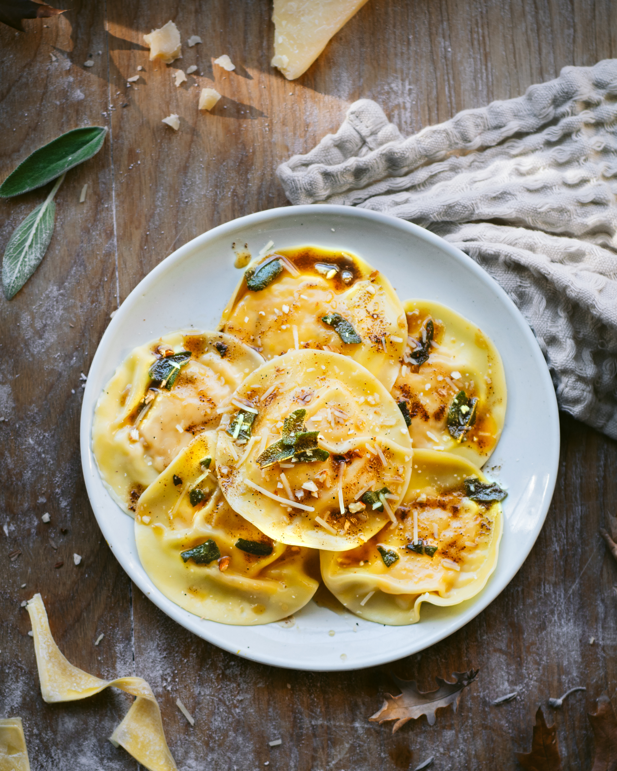 Smoked Pumpkin Ravioli With Sage Butter Sauce - Vindulge