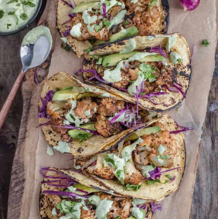 Grilled Cauliflower Tacos - Vindulge