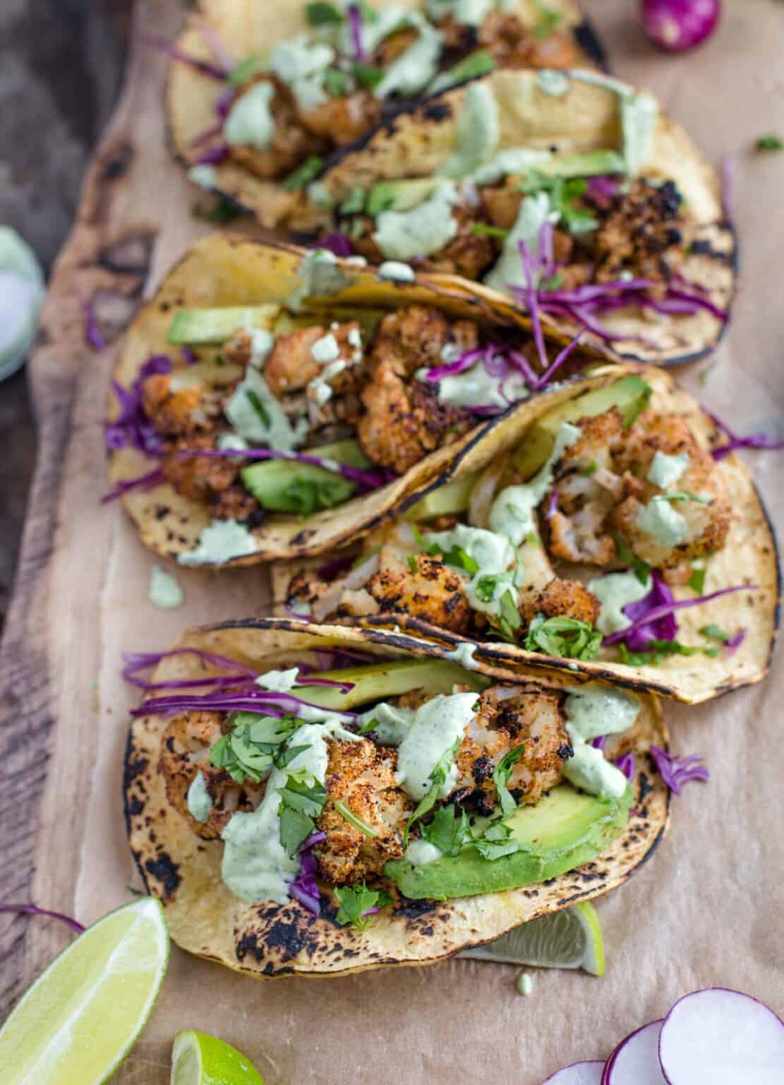 Grilled Cauliflower Tacos - Vindulge