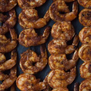 Grilled Chipotle Shrimp on a serving tray.