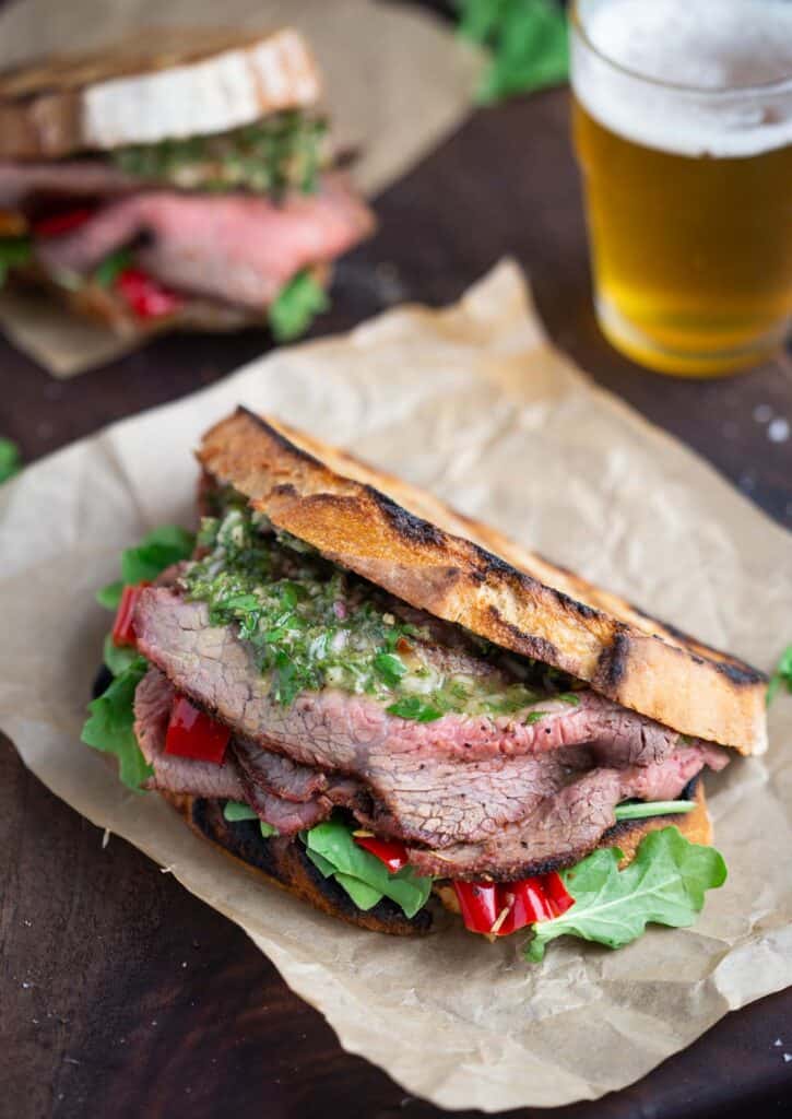 Smoked Tri Tip Sandwich With Chimichurri Sauce Vindulge