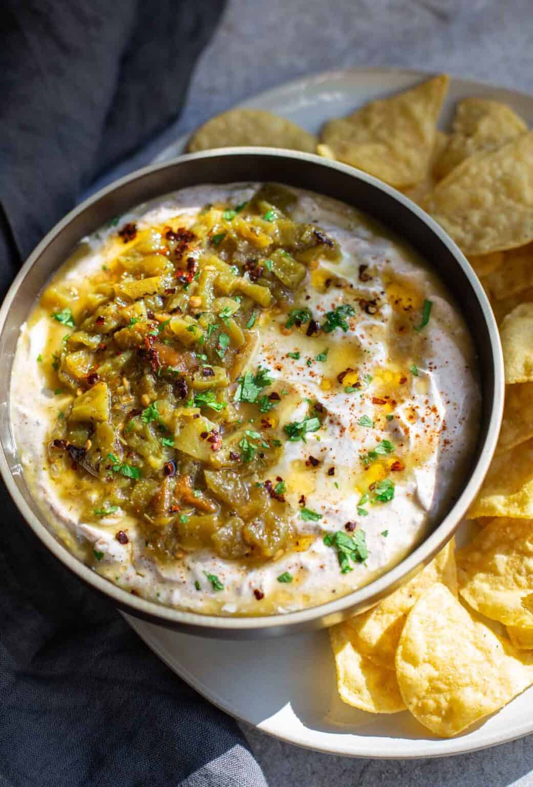 Easy Greek Yogurt Dip Recipe With Green Chile - Vindulge