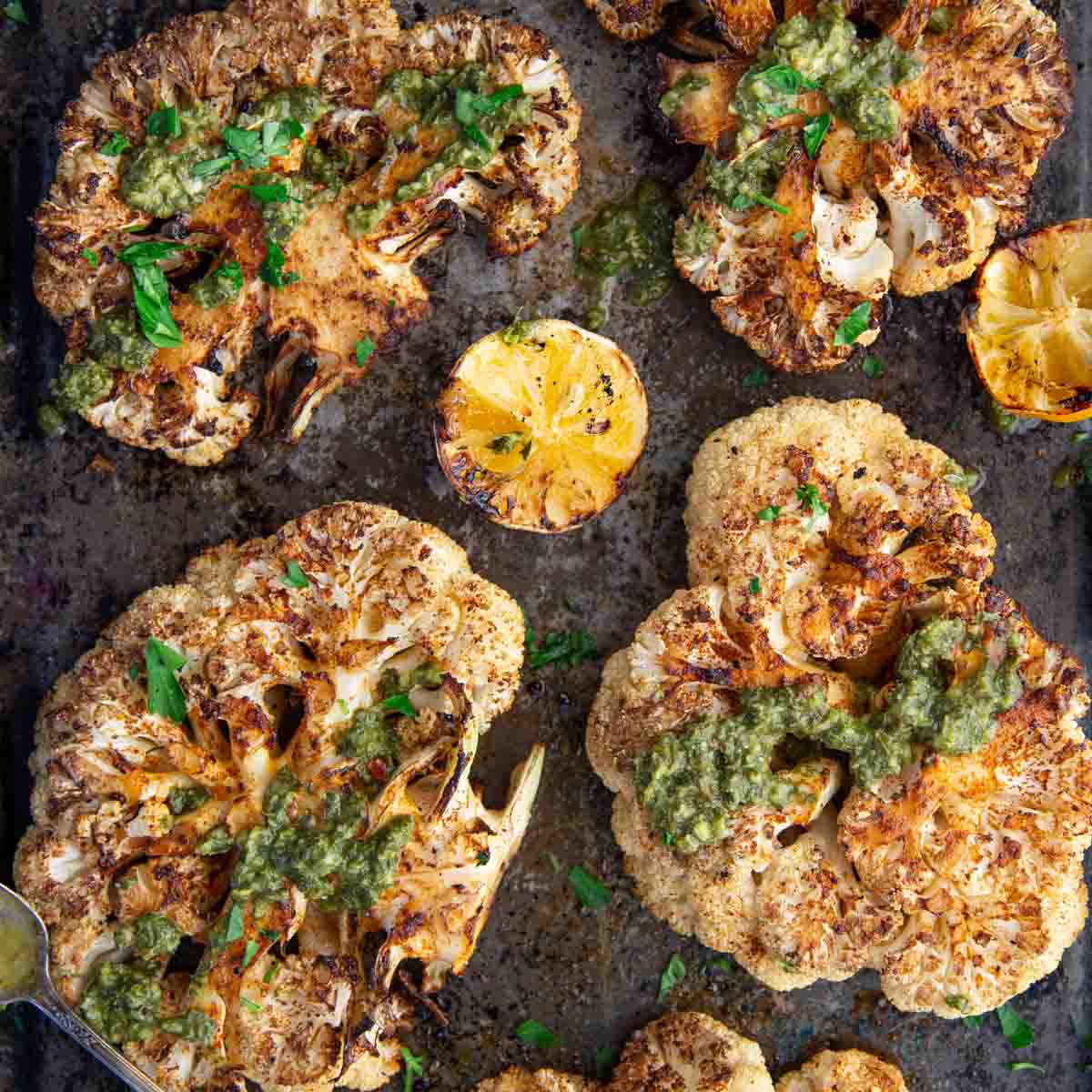 Grilled Cauliflower Steaks with Chimichurri - Tasty Made Simple