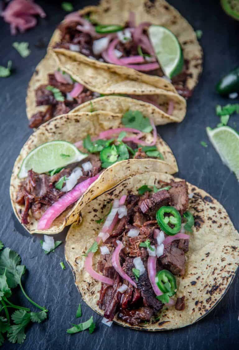 Brisket Tacos - a great use for leftover smoked brisket - Vindulge