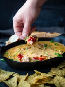 Smoked Beer Cheese Dip With Sausage and Hatch Chile - Vindulge
