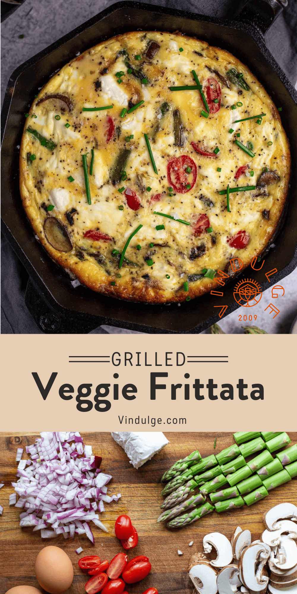 Vegetable Frittata - Cooked on the Grill - Vindulge