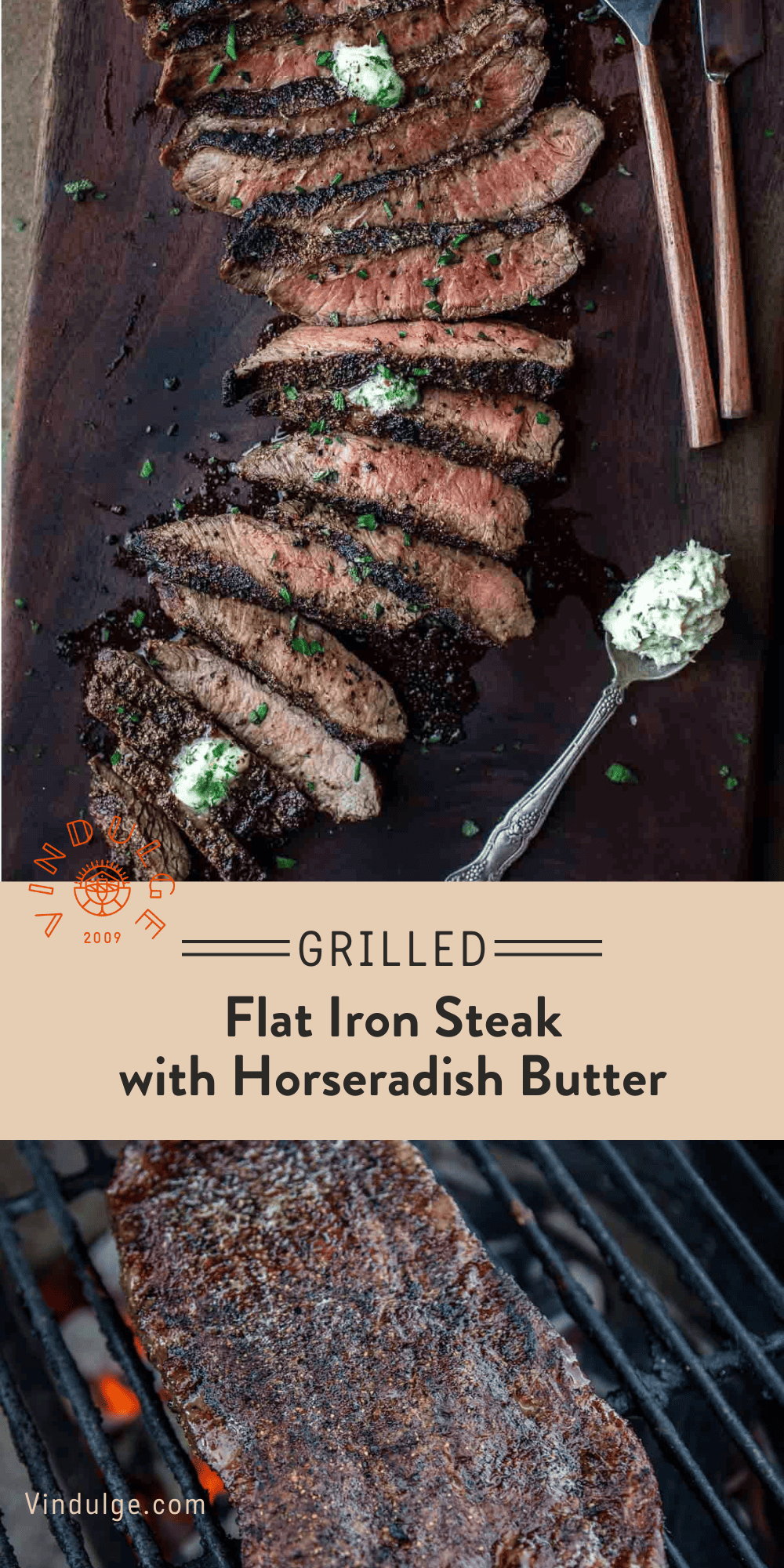 Horseradish Compound Butter on a Grilled Flat Iron Steak - Vindulge