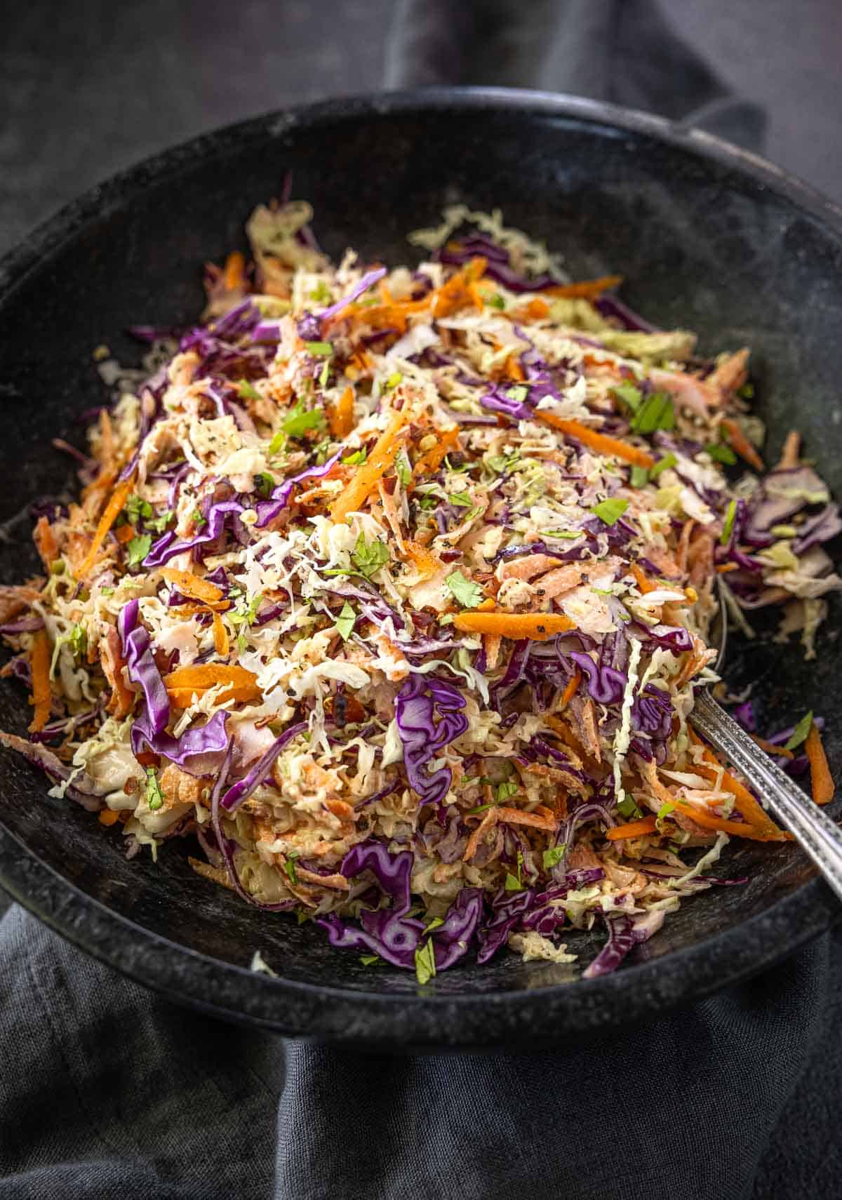 Cole slaw in a large bowl